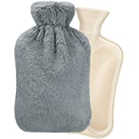Los mejores  - Bolsa de Agua Caliente- Homealexa Botellas de Agua Caliente con Suave Felpa Funda 2L Natural Goma Agua Caliente Bolsa…